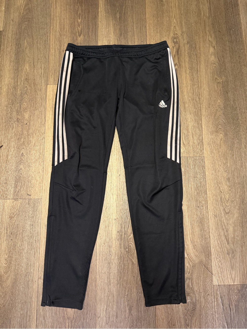 adidas Black Joggers with White Three-Stripes